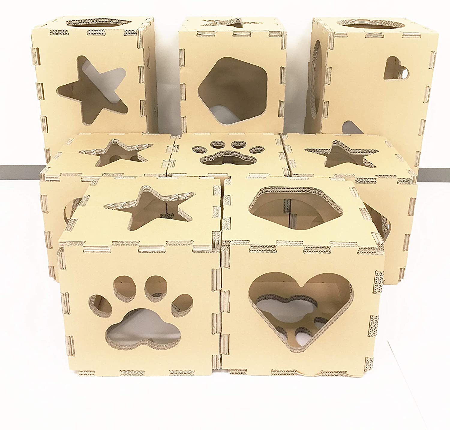 [組み合わせは自由自在 据え置き] キャットタワー レギュラー ペット用品 猫 おもちゃ 日本製 ダンボール トンネル 高耐久 丈夫 ボックスハウス 隠れ家 ペットインテリア ベッド ソファー高耐久 猫ボックスハウス 猫おもちゃ タチバナ産業