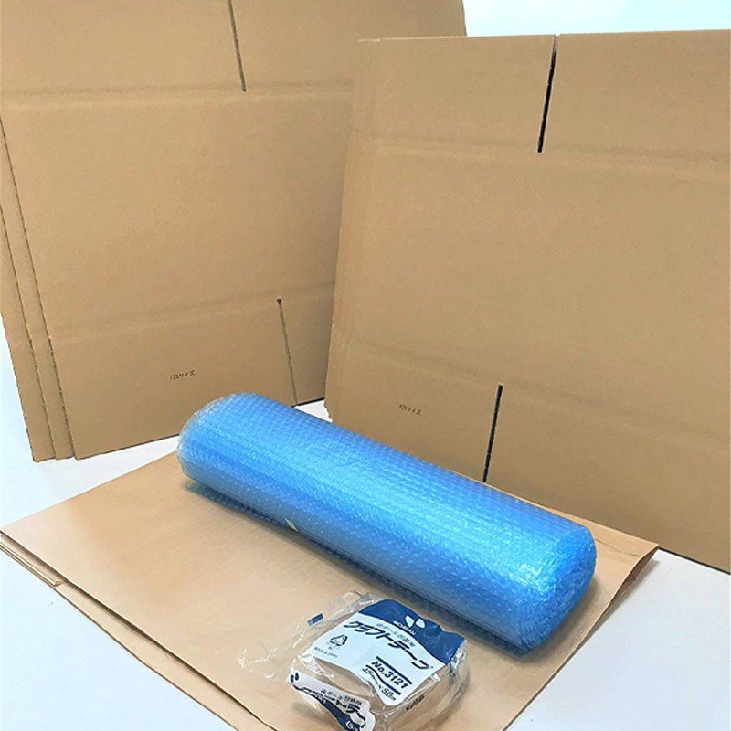 タチバナ産業 ダンボール 引越セット 引越用便利セット 箱 日本製 宅配 収納 梱包 強化 発送用 配送用 引越 120サイズ×3枚+100サイズ×7枚 緩衝材(エアキャップ)・布団袋・クラフトテープ付 単身 一人暮らし