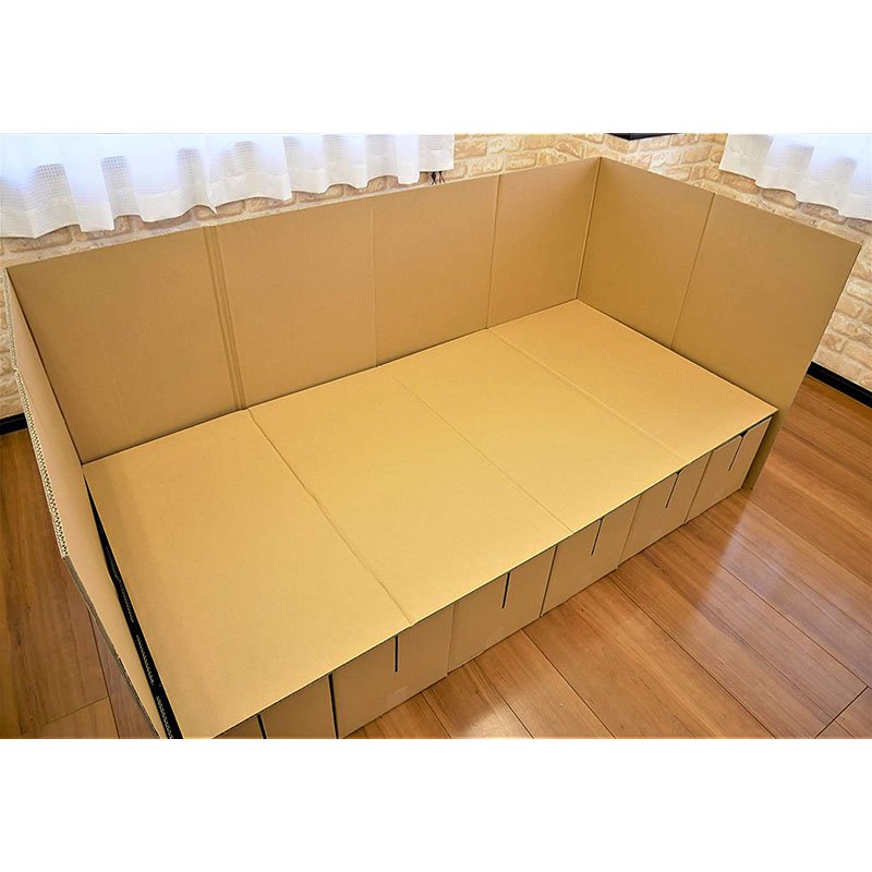 タチバナ産業 Nedoko-Dana (ネドコダナ) 非常用ベッド [緊急災害時用組立てベッド] [企業も採用] ダンボールベッド 組み立て式 コンパクト収納 防災グッズ 在宅避難 日本製 帰宅困難者対策 プライバシー仕切付き