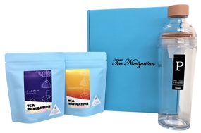 TEA NAVIGATION 紅茶ギフトセット 水出し アイスティー [HARIO(ハリオ)] ギフト包装済 フィルターインボトル ポータブル スモーキーピンク 400mlセット 2種 アールグレイ トロピカルマンゴー 各5包×2袋入