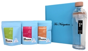TEA NAVIGATION 紅茶ギフトセット 水出し アイスティー [HARIO(ハリオ)] ギフト包装済 フィルターインボトル ポータブル スモーキーピンク 400mlセット 3種 ピーチアップル マスカット アプリコット 各5包×3袋入